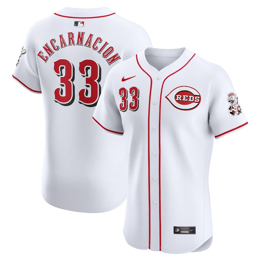 Men Cincinnati Reds 33 Christian Encarnacion-Strand Nike White Home Elite Player MLB Jersey